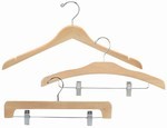 Natural & Chrome Wood Hangers