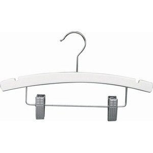 White Combination Hanger w/ Clips - 12"
